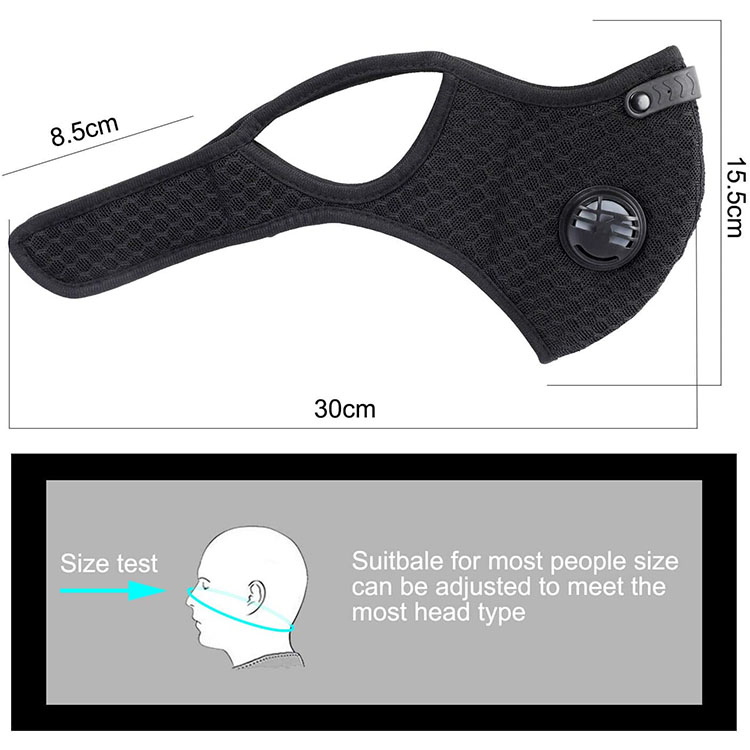Unisex Neoprene Anti-Dust Air Purifying Sport Mask with Filter