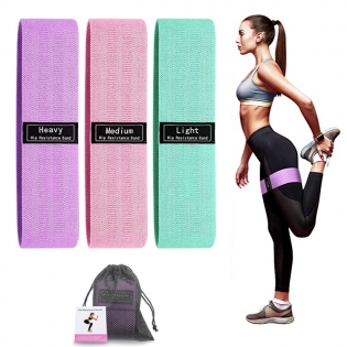 Set Of 3 Exercise Stretch Fabric Booty Band Gym Fitness Glute Resistance Band